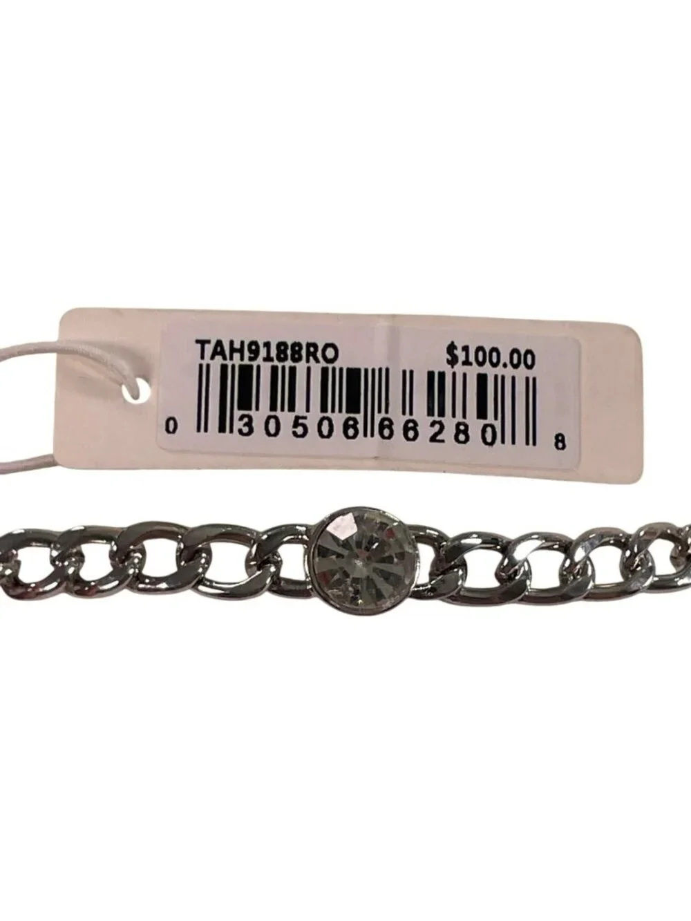 Tahari Silver-Tone Bracelet Watch & Rhinestone Accents Women's BOXED NEW